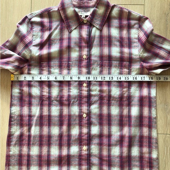 Madewell Cotton Plaid Button Up Long Shirt Size XS - Picture 8 of 11